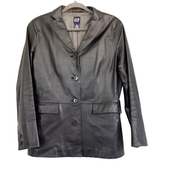Vintage GAP Women Leather Jacket size M - Picture 1 of 13